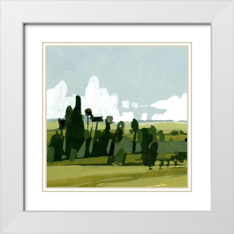 Verdant Summer I White Modern Wood Framed Art Print with Double Matting by Caroline, Emma