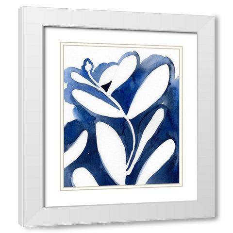 Blue Eucalyptus I White Modern Wood Framed Art Print with Double Matting by Green, Jacob