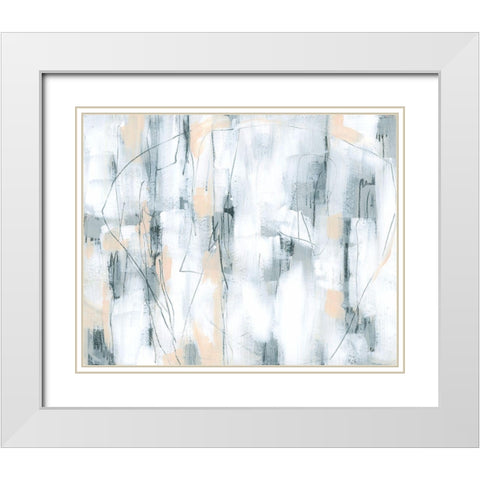 Stone Hatchmarks I White Modern Wood Framed Art Print with Double Matting by Vess, June Erica