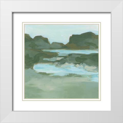 Lake Hills I White Modern Wood Framed Art Print with Double Matting by Vess, June Erica