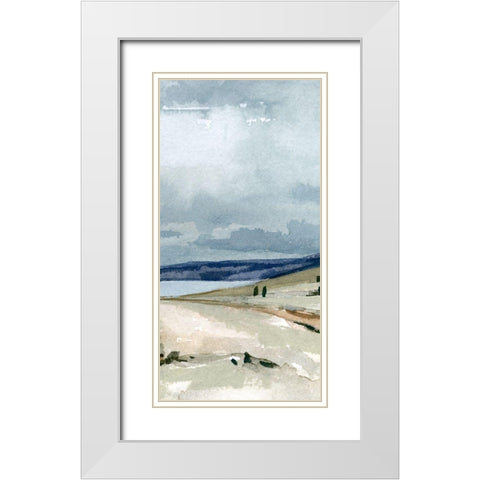 Pale Blue Autumn II White Modern Wood Framed Art Print with Double Matting by Caroline, Emma