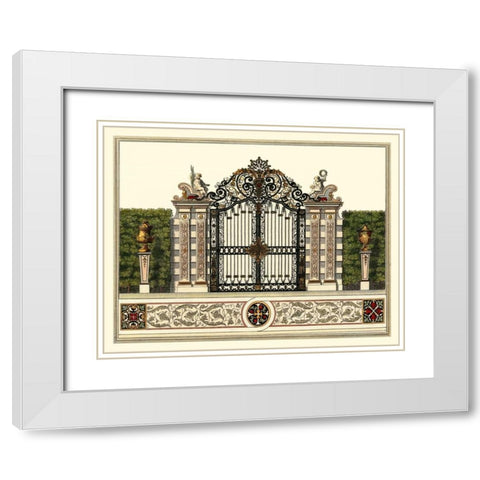 The Grand Garden Gate II White Modern Wood Framed Art Print with Double Matting by Kleiner, O.