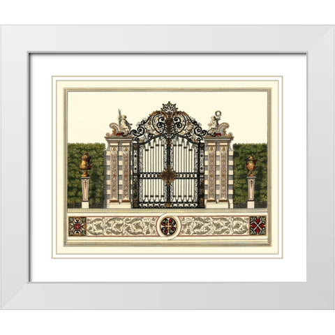 The Grand Garden Gate II White Modern Wood Framed Art Print with Double Matting by Kleiner, O.