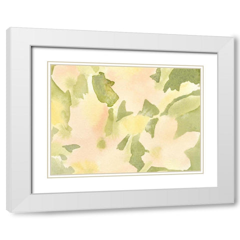 Verdant Floral Abstract I White Modern Wood Framed Art Print with Double Matting by Caroline, Emma