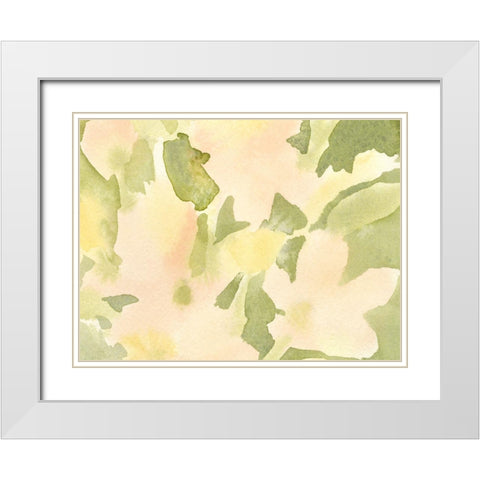 Verdant Floral Abstract I White Modern Wood Framed Art Print with Double Matting by Caroline, Emma