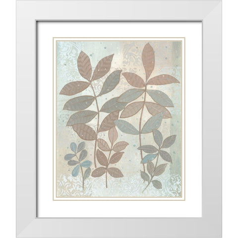 Leaf Cluster II White Modern Wood Framed Art Print with Double Matting by OToole, Tim