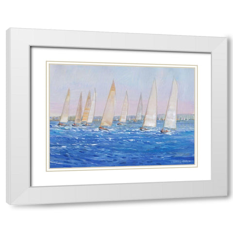 Sailing Event I White Modern Wood Framed Art Print with Double Matting by OToole, Tim