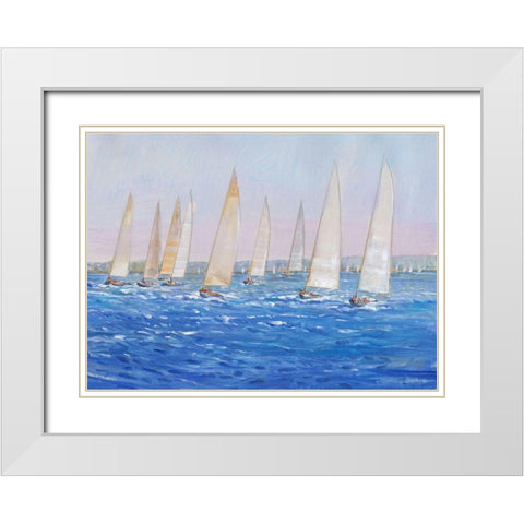 Sailing Event I White Modern Wood Framed Art Print with Double Matting by OToole, Tim