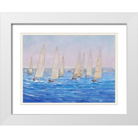 Sailing Event II White Modern Wood Framed Art Print with Double Matting by OToole, Tim