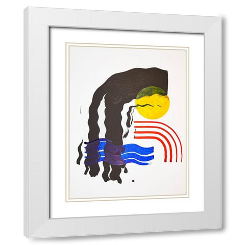 Shifting I White Modern Wood Framed Art Print with Double Matting by Gianni, Katie