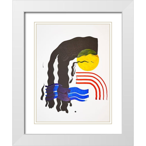 Shifting I White Modern Wood Framed Art Print with Double Matting by Gianni, Katie