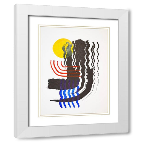 Shifting II White Modern Wood Framed Art Print with Double Matting by Gianni, Katie