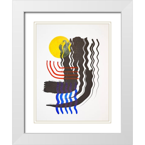 Shifting II White Modern Wood Framed Art Print with Double Matting by Gianni, Katie