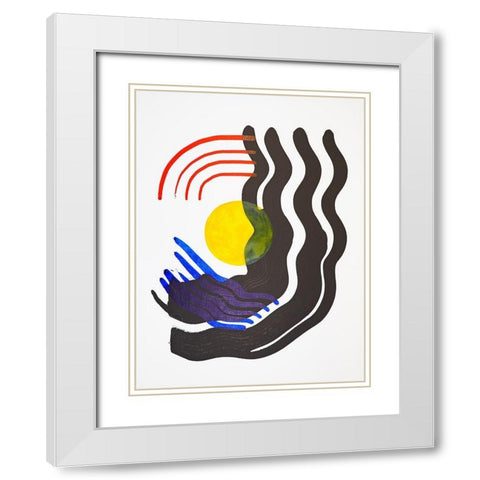 Shifting III White Modern Wood Framed Art Print with Double Matting by Gianni, Katie