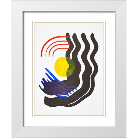 Shifting III White Modern Wood Framed Art Print with Double Matting by Gianni, Katie