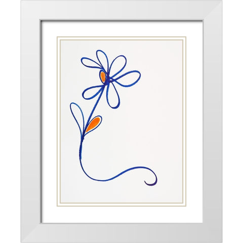 Wobbly Blooms I White Modern Wood Framed Art Print with Double Matting by Gianni, Katie