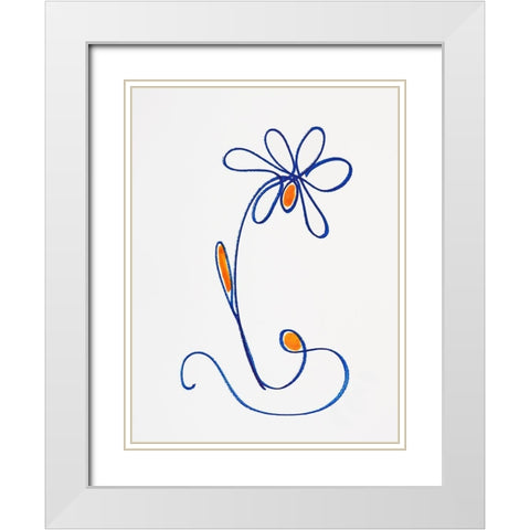 Wobbly Blooms II White Modern Wood Framed Art Print with Double Matting by Gianni, Katie