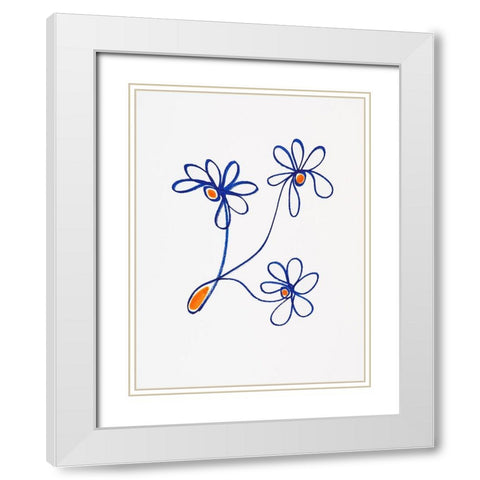 Wobbly Blooms III White Modern Wood Framed Art Print with Double Matting by Gianni, Katie