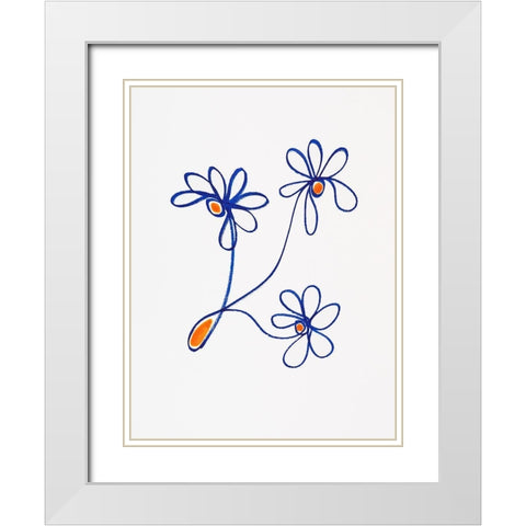Wobbly Blooms III White Modern Wood Framed Art Print with Double Matting by Gianni, Katie