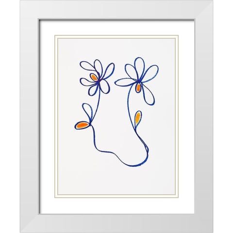 Wobbly Blooms IV White Modern Wood Framed Art Print with Double Matting by Gianni, Katie