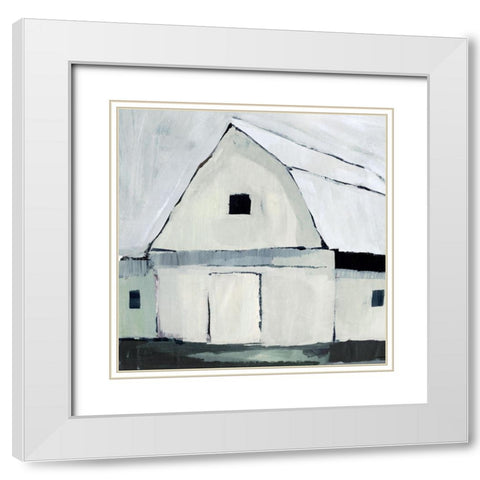 Blue Hour Barn IV White Modern Wood Framed Art Print with Double Matting by Warren, Annie