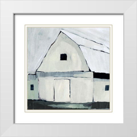 Blue Hour Barn IV White Modern Wood Framed Art Print with Double Matting by Warren, Annie