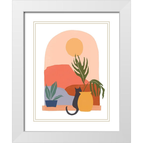 Paper Scene I White Modern Wood Framed Art Print with Double Matting by Vess, June Erica