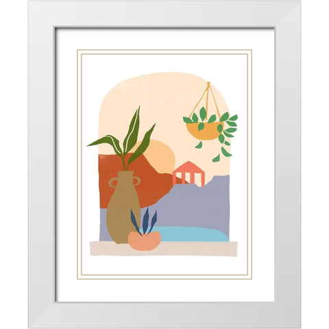 Paper Scene II White Modern Wood Framed Art Print with Double Matting by Vess, June Erica