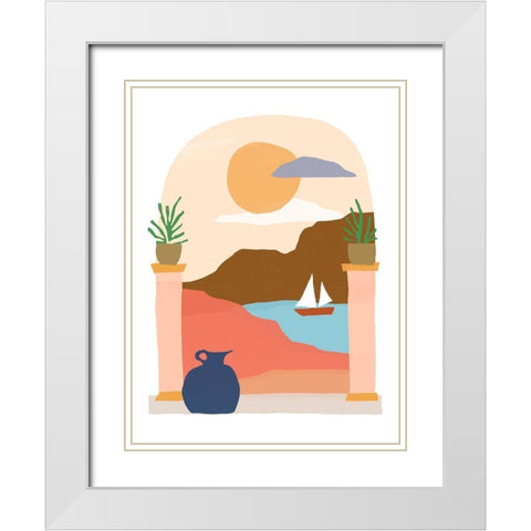 Paper Scene III White Modern Wood Framed Art Print with Double Matting by Vess, June Erica