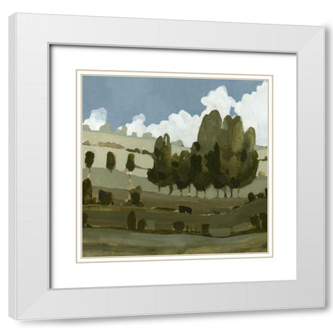 Rolling Green I White Modern Wood Framed Art Print with Double Matting by Caroline, Emma