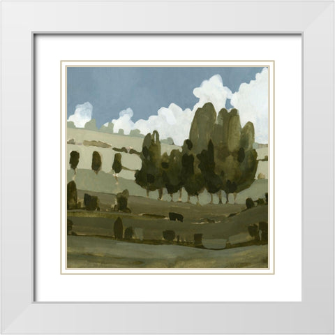 Rolling Green I White Modern Wood Framed Art Print with Double Matting by Caroline, Emma