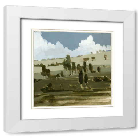 Rolling Green II White Modern Wood Framed Art Print with Double Matting by Caroline, Emma