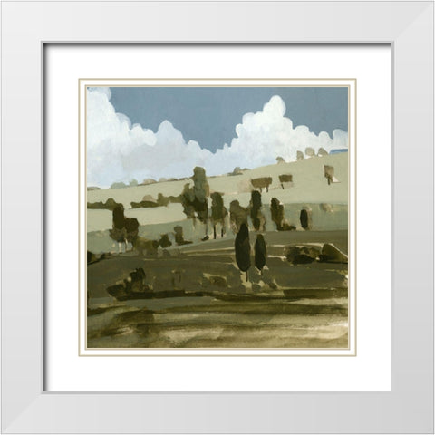 Rolling Green II White Modern Wood Framed Art Print with Double Matting by Caroline, Emma