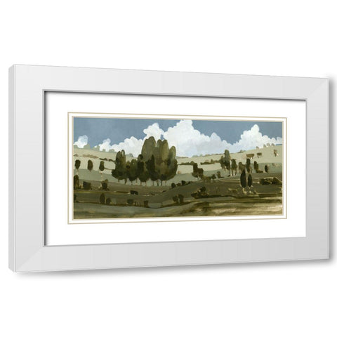Rolling Green III White Modern Wood Framed Art Print with Double Matting by Caroline, Emma
