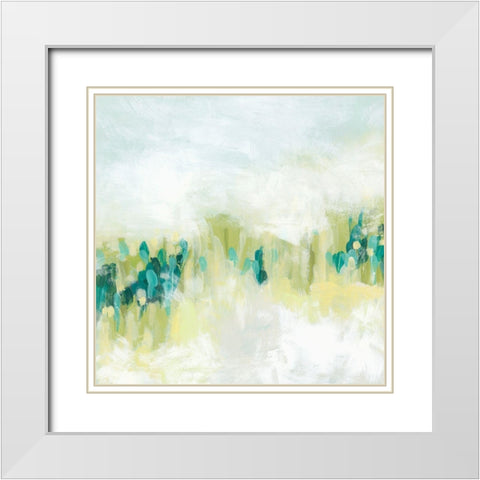 Hazy Meadow I White Modern Wood Framed Art Print with Double Matting by Vess, June Erica