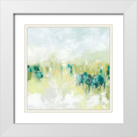 Hazy Meadow II White Modern Wood Framed Art Print with Double Matting by Vess, June Erica