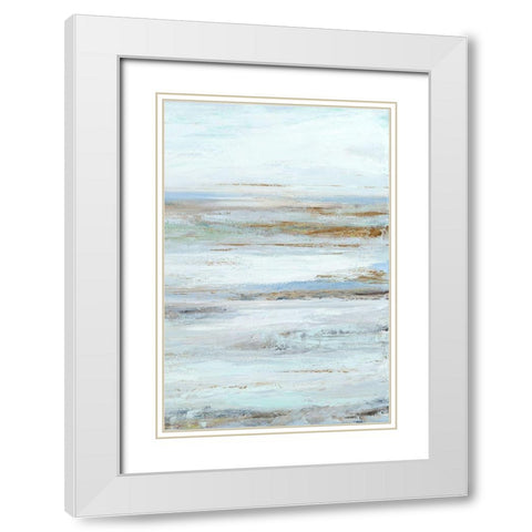 Muted Misty Marsh II White Modern Wood Framed Art Print with Double Matting by Wilkins, Suzanne