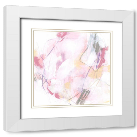 Rose Static I White Modern Wood Framed Art Print with Double Matting by Vess, June Erica