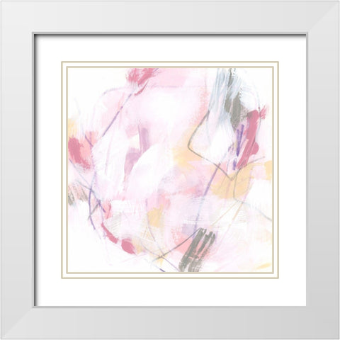 Rose Static I White Modern Wood Framed Art Print with Double Matting by Vess, June Erica