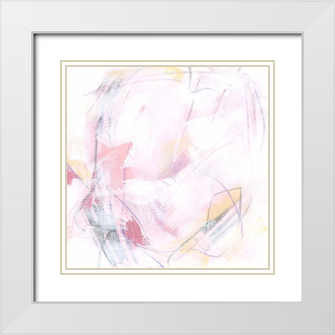 Rose Static IV White Modern Wood Framed Art Print with Double Matting by Vess, June Erica