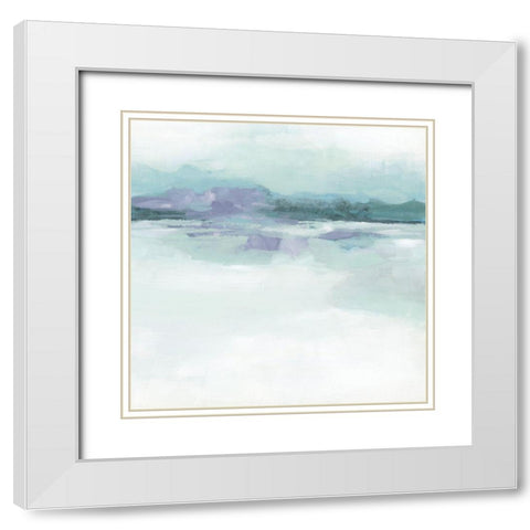 Lavender Ice Field I White Modern Wood Framed Art Print with Double Matting by Vess, June Erica