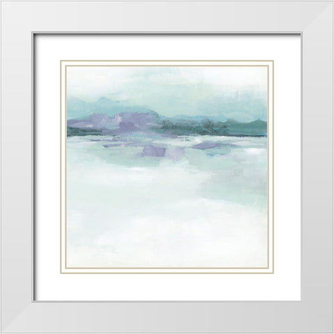 Lavender Ice Field I White Modern Wood Framed Art Print with Double Matting by Vess, June Erica