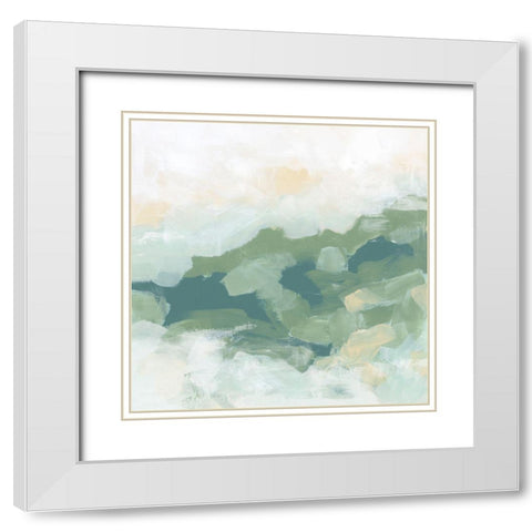 Greenfield Fog II White Modern Wood Framed Art Print with Double Matting by Vess, June Erica