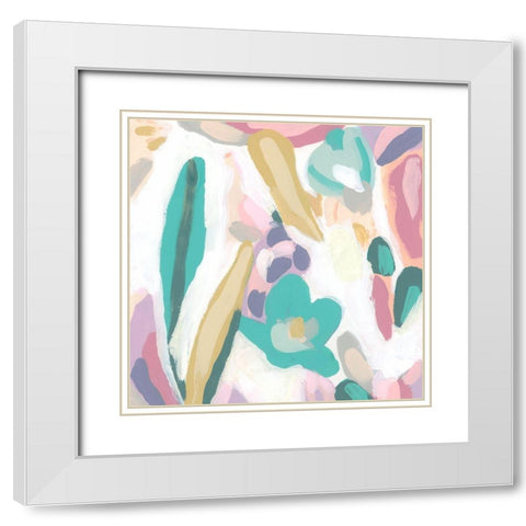 Floral Rapport  II White Modern Wood Framed Art Print with Double Matting by Vess, June Erica