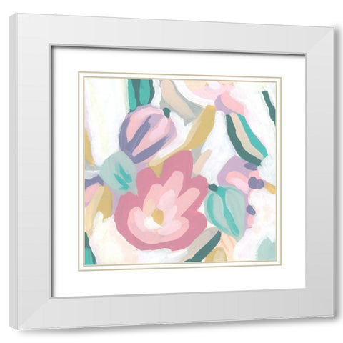 Floral Rapport  III White Modern Wood Framed Art Print with Double Matting by Vess, June Erica