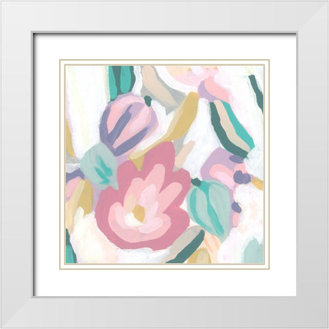 Floral Rapport  III White Modern Wood Framed Art Print with Double Matting by Vess, June Erica