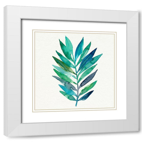 Watercolor Palm Impression II White Modern Wood Framed Art Print with Double Matting by Warren, Annie