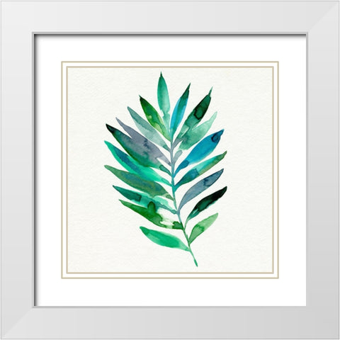 Watercolor Palm Impression III White Modern Wood Framed Art Print with Double Matting by Warren, Annie