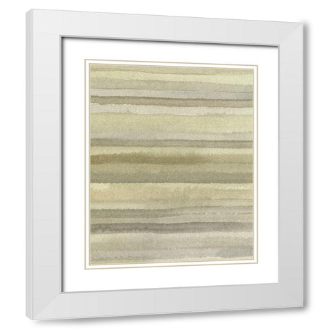 Lines in Neutral I White Modern Wood Framed Art Print with Double Matting by Caroline, Emma