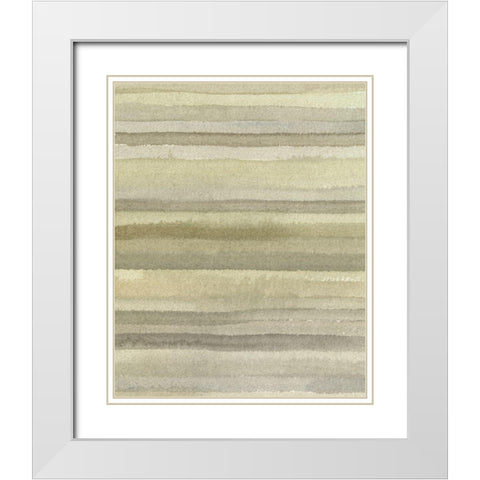 Lines in Neutral I White Modern Wood Framed Art Print with Double Matting by Caroline, Emma